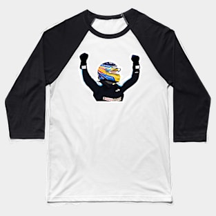 Fernando Alonso celebrating his podium finish at the 2021 Qatar Grand Prix Baseball T-Shirt